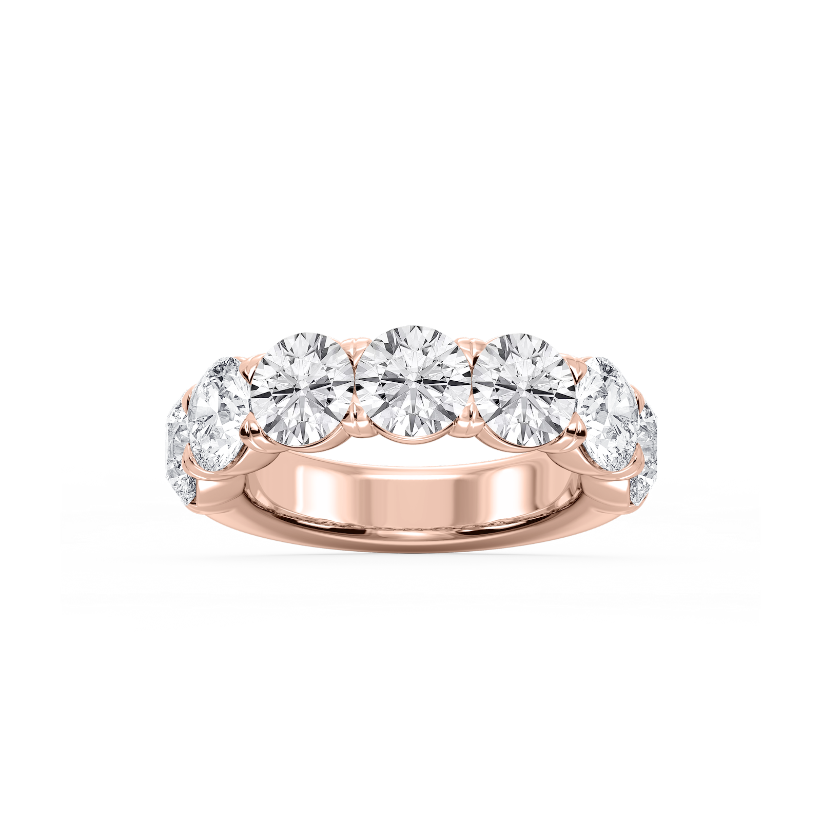 Valerie Round Lab Grown Diamond 7-Stone V-Prong Anniversary Band