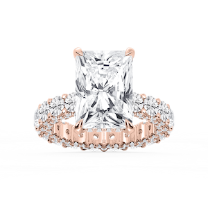 Giselle Radiant Lab Grown Diamond Pave Eternity Hidden Halo Engagement Ring