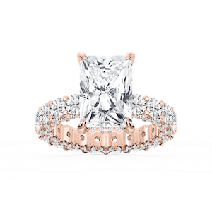 Giselle Radiant Lab Grown Diamond Pave Eternity Hidden Halo Engagement Ring