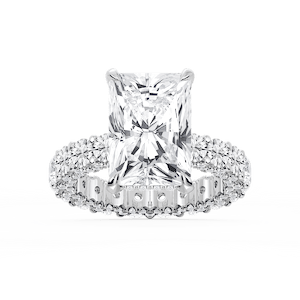 Giselle Radiant Lab Grown Diamond Pave Eternity Hidden Halo Engagement Ring