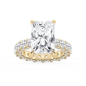 Giselle Radiant Lab Grown Diamond Pave Eternity Hidden Halo Engagement Ring