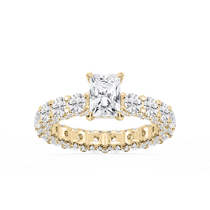 Giselle Radiant Lab Grown Diamond Pave Eternity Hidden Halo Engagement Ring