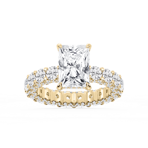 Giselle Radiant Lab Grown Diamond Pave Eternity Hidden Halo Engagement Ring