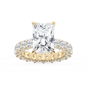 Giselle Radiant Lab Grown Diamond Pave Eternity Hidden Halo Engagement Ring