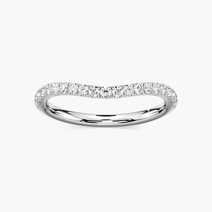 Glisan 1/6 ctw Round Lab Grown Diamond Pave Curved Band