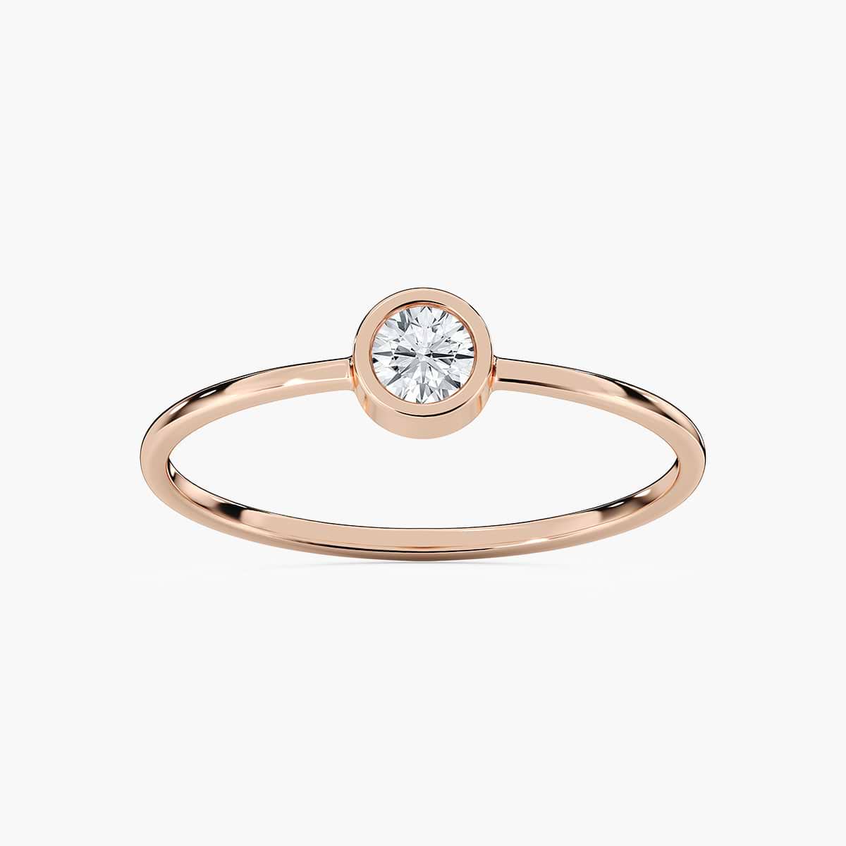 Aaron 1/8 ct Round Lab Grown Diamond Bezel Set Stackable Band