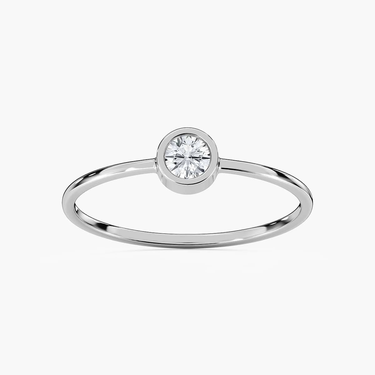 Aaron 1/8 ct Round Lab Grown Diamond Bezel Set Stackable Band