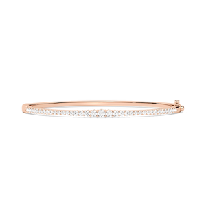 1 ctw Round Lab Grown Diamond Graduated Bangle Bracelet - 7.5 Inches