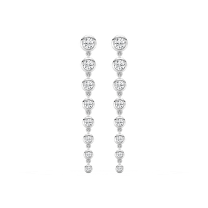 1 ¾ ctw Round Lab Grown Diamond Graduated Bezel Drop Earrings
