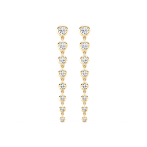 1 ¾ ctw Round Lab Grown Diamond Graduated Bezel Drop Earrings