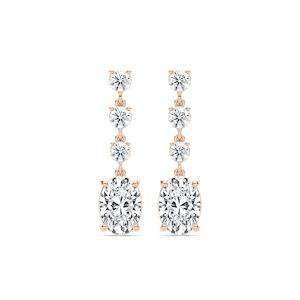 5 ⅛ ctw Oval and Round Lab Grown Diamond Dangle Earrings