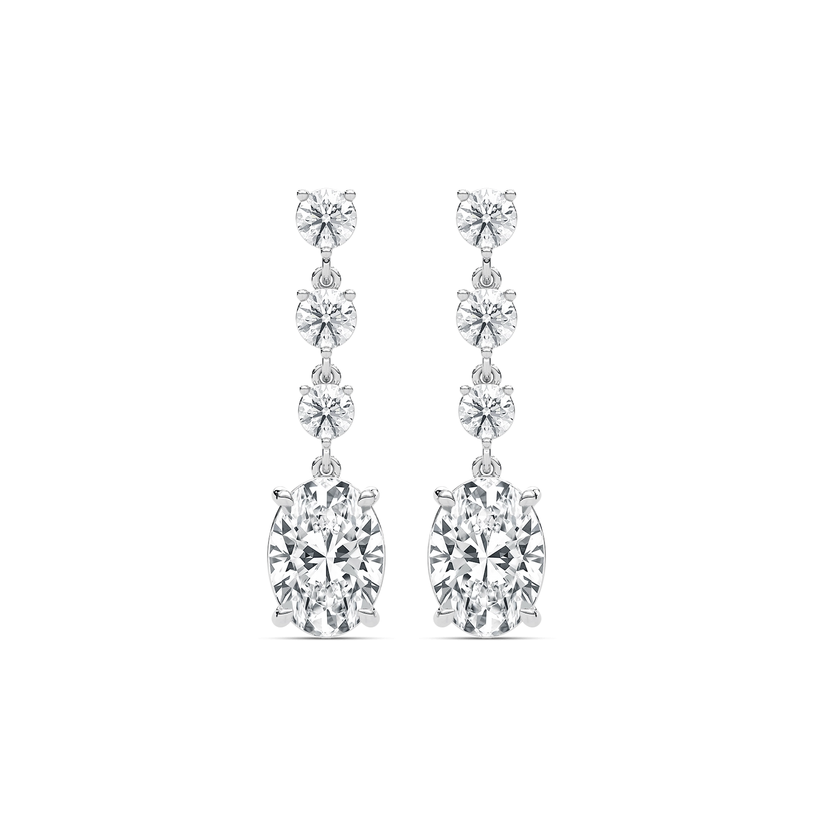 5 ⅛ ctw Oval and Round Lab Grown Diamond Dangle Earrings