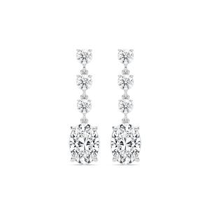 5 ⅛ ctw Oval and Round Lab Grown Diamond Dangle Earrings