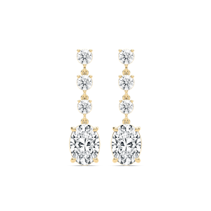5 ⅛ ctw Oval and Round Lab Grown Diamond Dangle Earrings