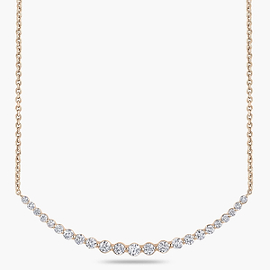 2 ctw Round Lab Grown Diamond Graduated Shared Prong Necklace - 18 Inches