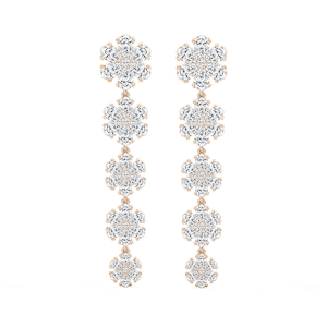 7 ¹⁄₂ ctw Round & Pear Lab Grown Diamond Snowflake Dangle Earrings