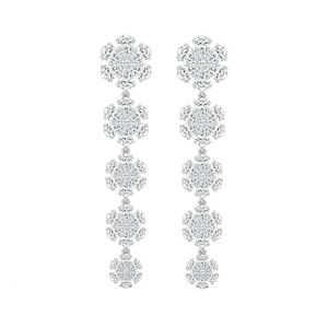 7 ¹⁄₂ ctw Round & Pear Lab Grown Diamond Snowflake Dangle Earrings