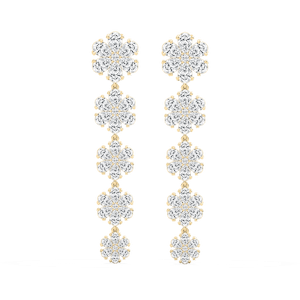 7 ¹⁄₂ ctw Round & Pear Lab Grown Diamond Snowflake Dangle Earrings
