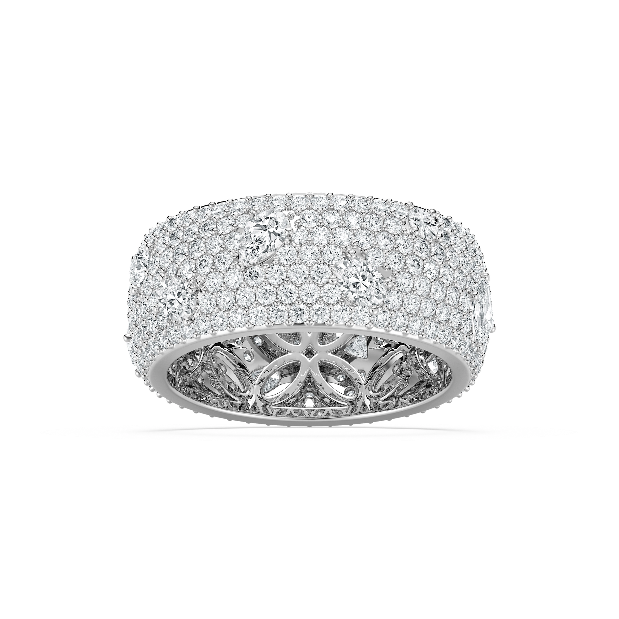 Grand Pave Dome Eternity Band in Rose Gold