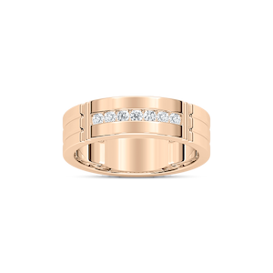 Robbie 1/5 ctw Round Lab Grown Diamond 6.10mm Grooved Channel Mens Wedding Band