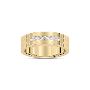 Robbie 1/5 ctw Round Lab Grown Diamond 6.10mm Grooved Channel Mens Wedding Band