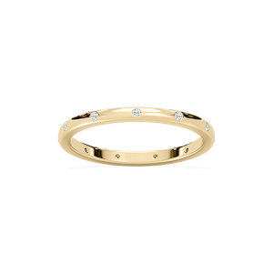 Zaniyah 1/8 ctw Round Lab Grown Diamond Burnished Station Eternity Band