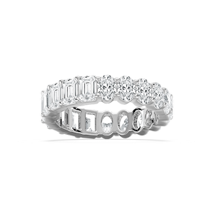 Julia 4 ⅖ ctw Emerald and Oval Lab Grown Diamond Half and Half Eternity Band