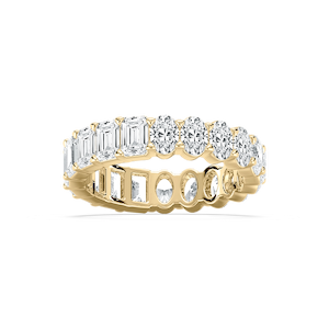 Julia 4 ⅖ ctw Emerald and Oval Lab Grown Diamond Half and Half Eternity Band