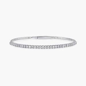 Half-Eternity Diamond Flexible Bangle