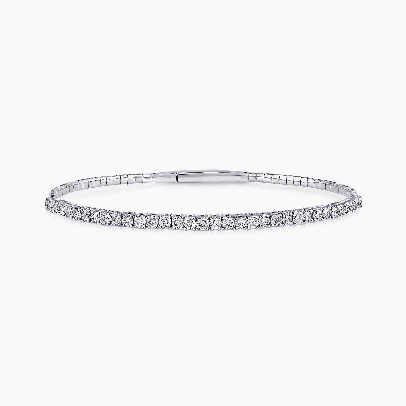 Half Eternity Flexible Bangle with 2.48ctw Lab-Grown Diamonds in 14K White Gold