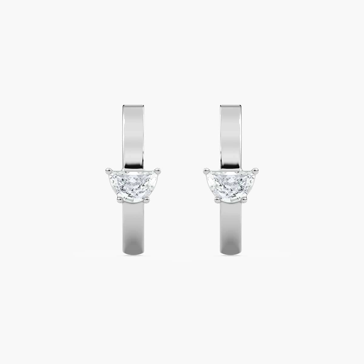 5/8 ctw Half Moon Lab Grown Diamond Cuff Earrings