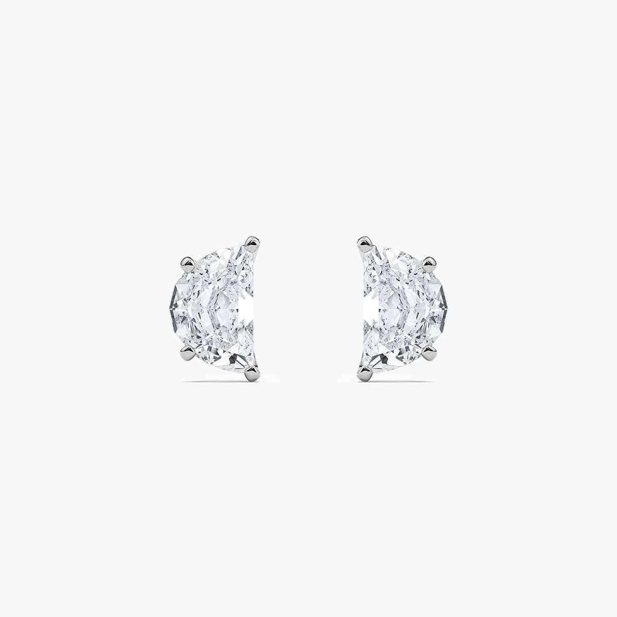 4 ctw Half Moon Lab Grown Diamond Stud Earrings