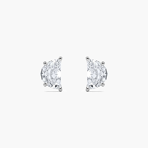 4 ctw Half Moon Lab Grown Diamond Stud Earrings