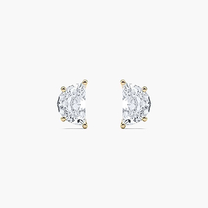 4 ctw Half Moon Lab Grown Diamond Stud Earrings