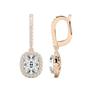 3 ¹⁄₂ ctw Round Lab Grown Diamond Halo Drop Earrings