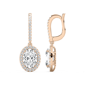 3 ¹⁄₂ ctw Round Lab Grown Diamond Halo Drop Earrings