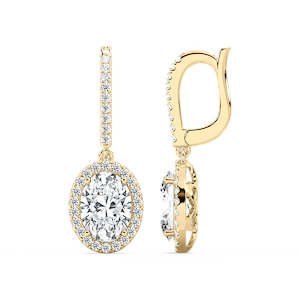 3 ¹⁄₂ ctw Round Lab Grown Diamond Halo Drop Earrings