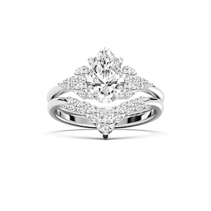 Rosalee 2 1/5 ctw Pear Lab Grown Diamond Diamond Accented Wedding Set