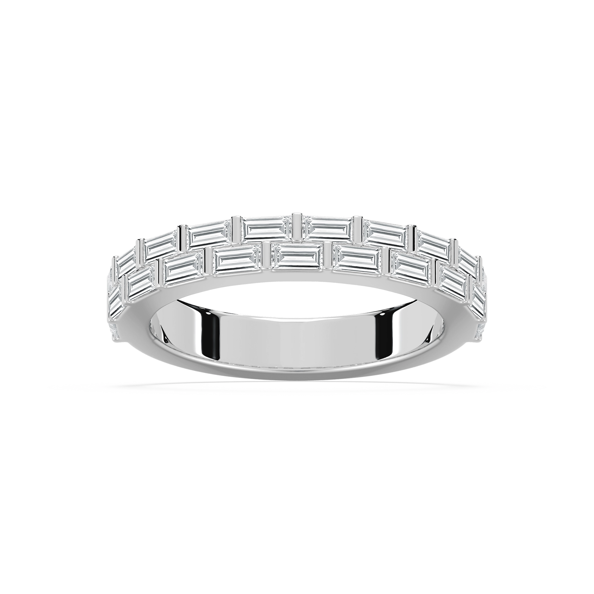 Haven 7/8 ctw Baguette Lab Grown Diamond Double Row Wedding Band