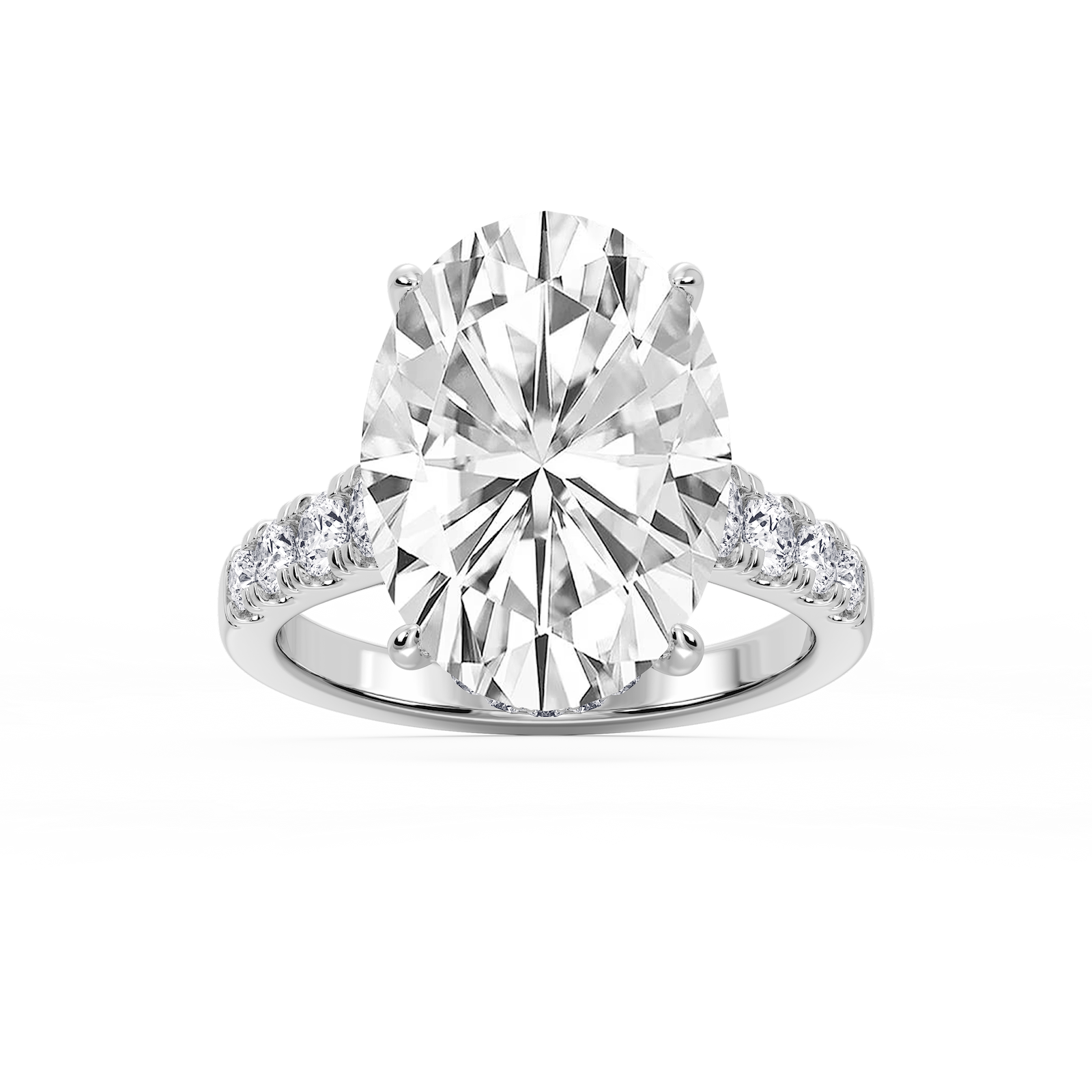 Hayley 10 ⁷⁄₈ ctw Oval Lab Grown Diamond Pave Hidden Halo Engagement Ring - Signature Collection