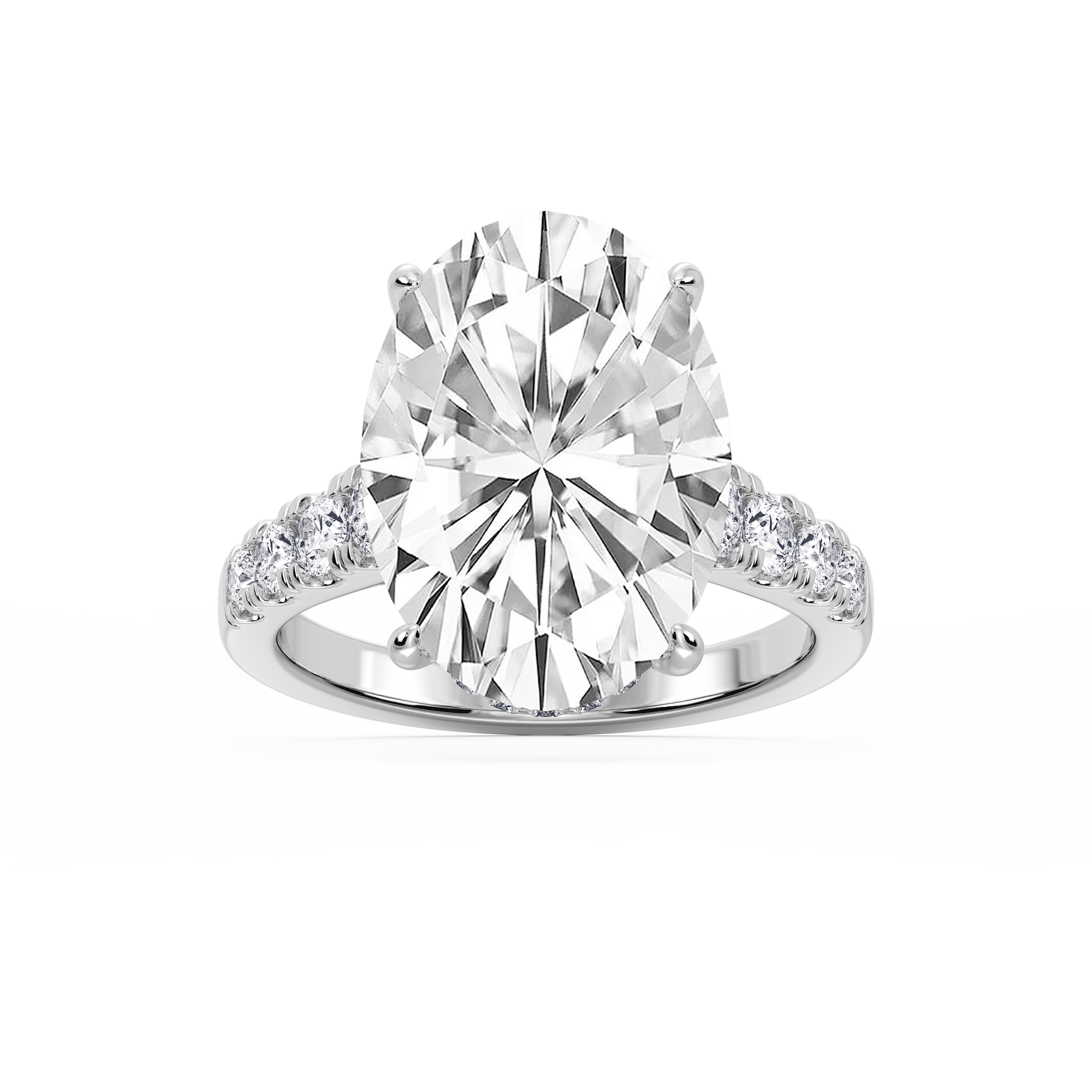 Hayley 10 ⁷⁄₈ ctw Oval Lab Grown Diamond Pave Hidden Halo Engagement Ring - Signature Collection