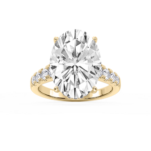Hayley 10 ⁷⁄₈ ctw Oval Lab Grown Diamond Pave Hidden Halo Engagement Ring - Signature Collection
