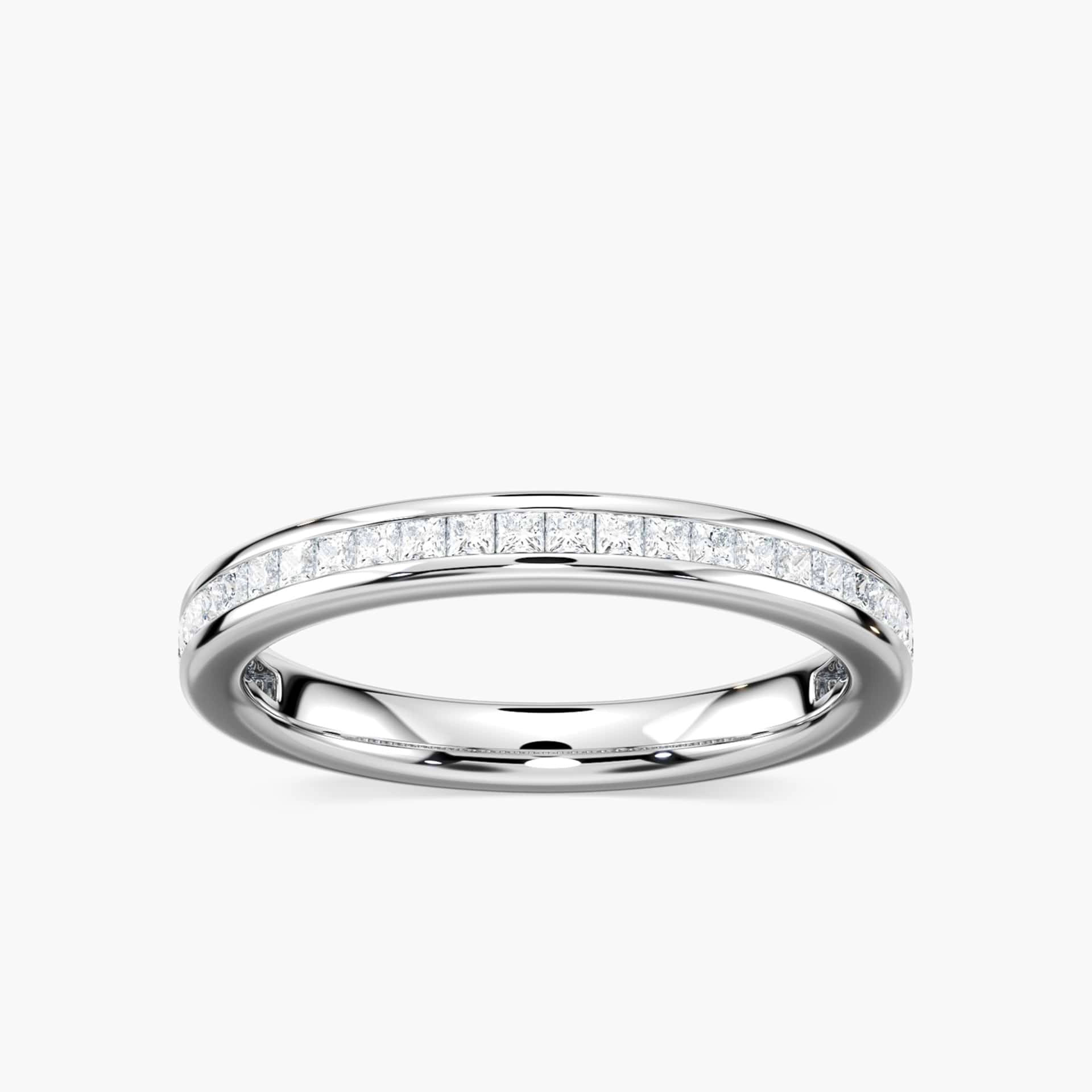 Channel set diamond accented wedding band | Channel set diamond accented wedding band 