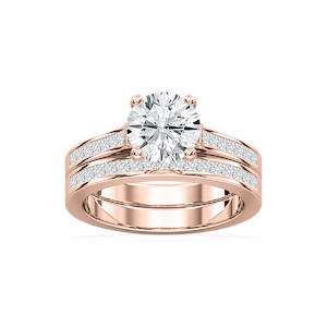 Hazel Lab Grown Diamond Cathedral Channel Wedding Set