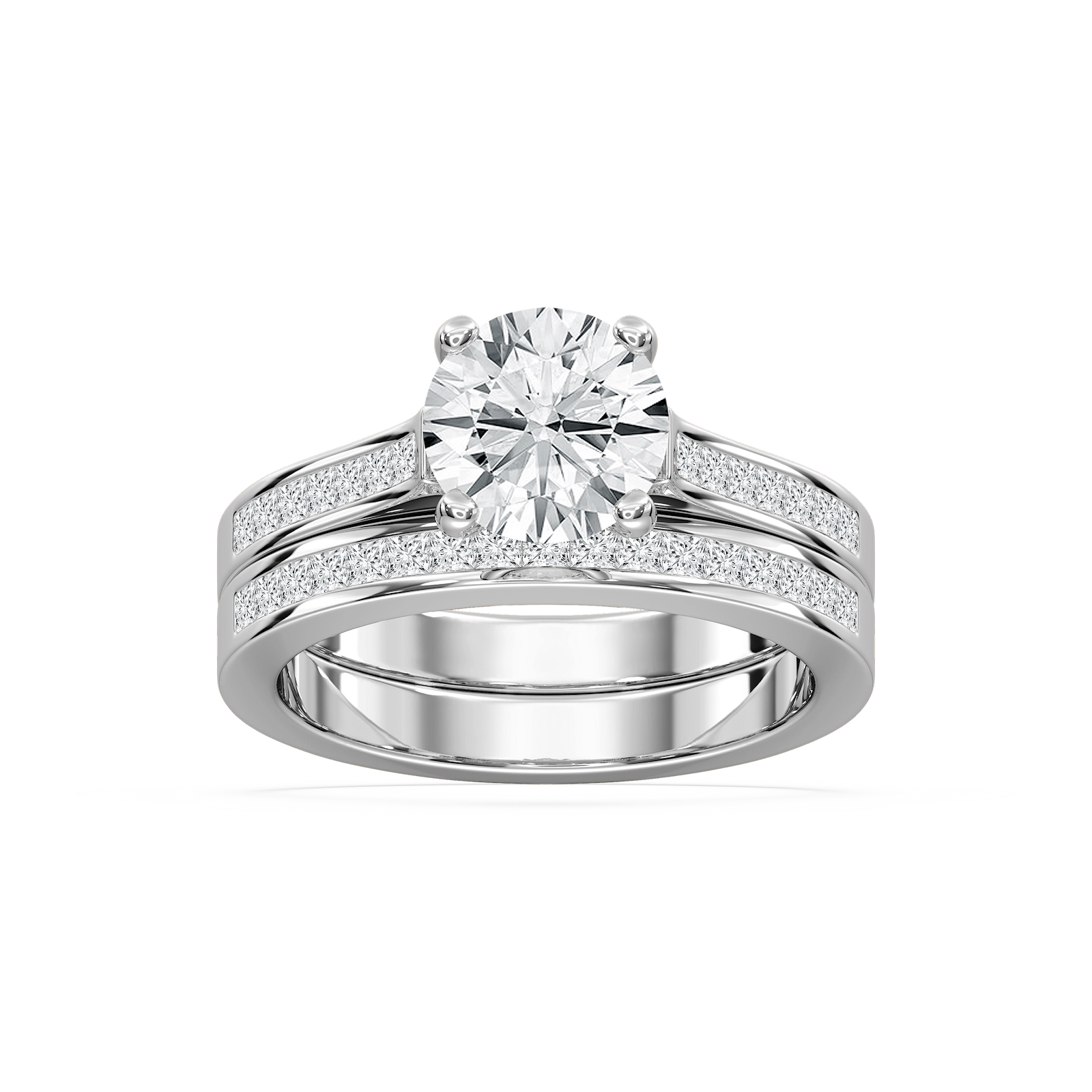 Hazel Lab Grown Diamond Cathedral Channel Wedding Set