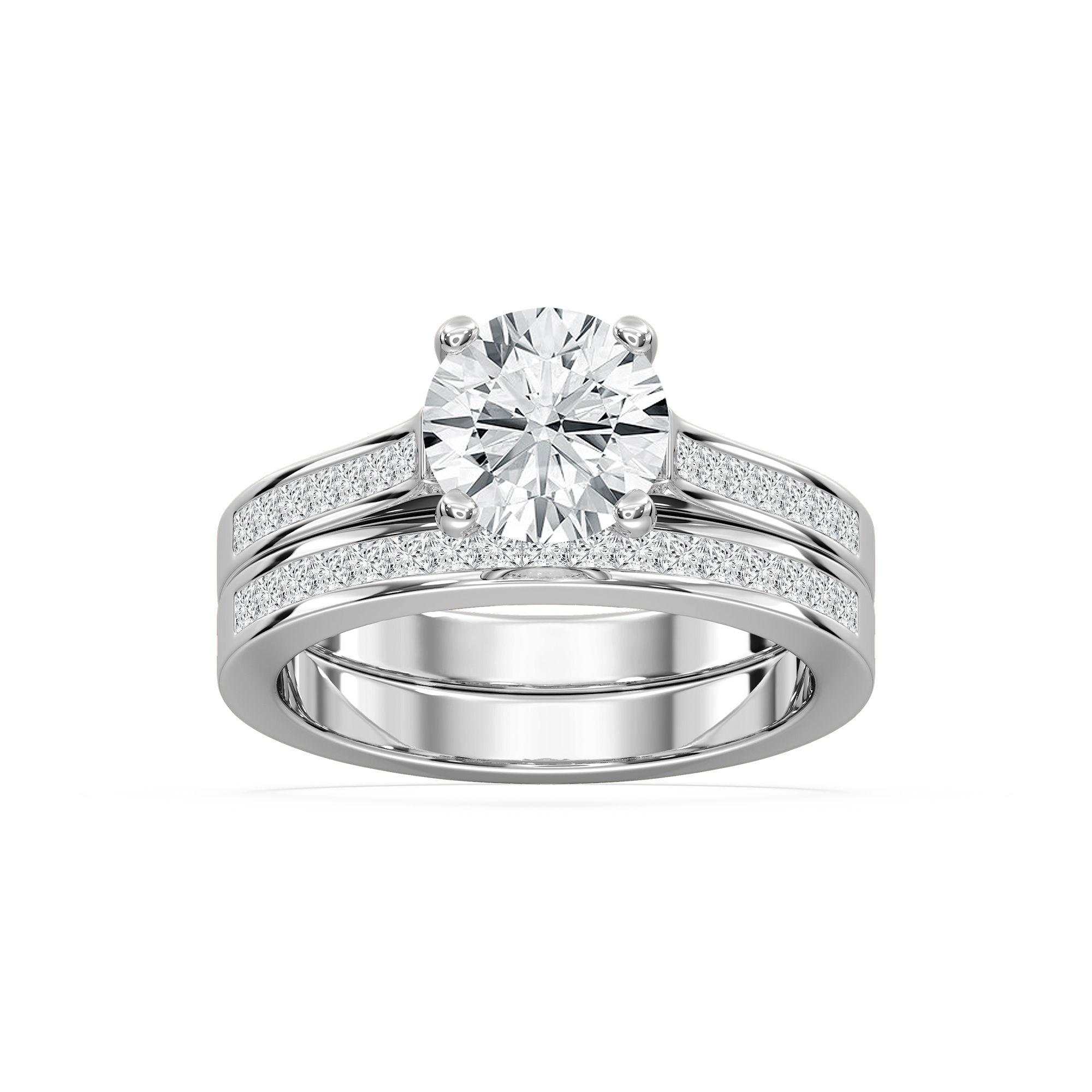 Hazel Lab Grown Diamond Cathedral Channel Wedding Set