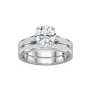 Hazel Lab Grown Diamond Cathedral Channel Wedding Set