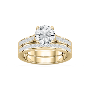Hazel Lab Grown Diamond Cathedral Channel Wedding Set