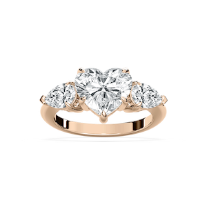 Sofía 4 ctw Heart Lab Grown Diamond with Pear Sides Three Stone Engagement Ring