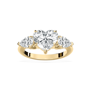 Sofía 4 ctw Heart Lab Grown Diamond with Pear Sides Three Stone Engagement Ring